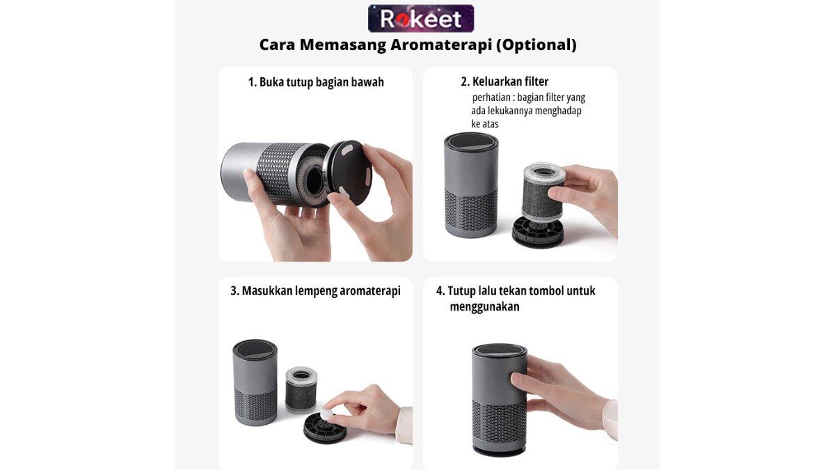 Rokeet Smart Air Purifier Portable 2 in 1 With Diffuser Aromatherapy