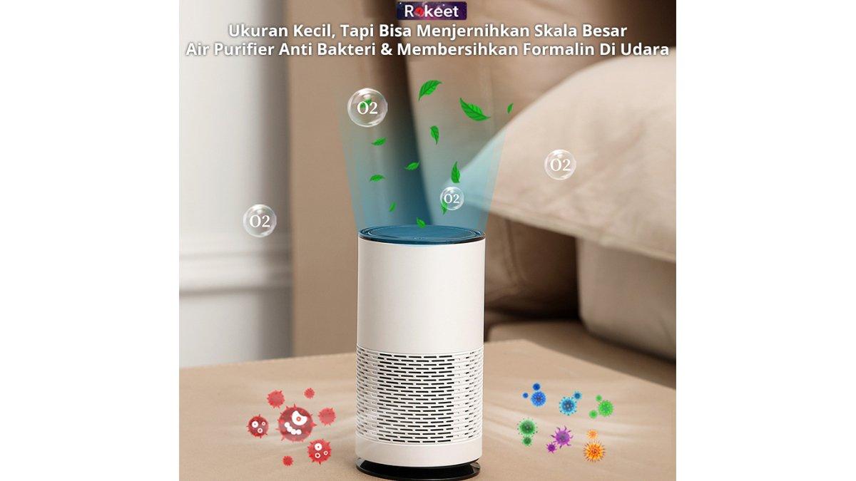 Rokeet Smart Air Purifier Portable 2 in 1 dengan Hepa Filter.