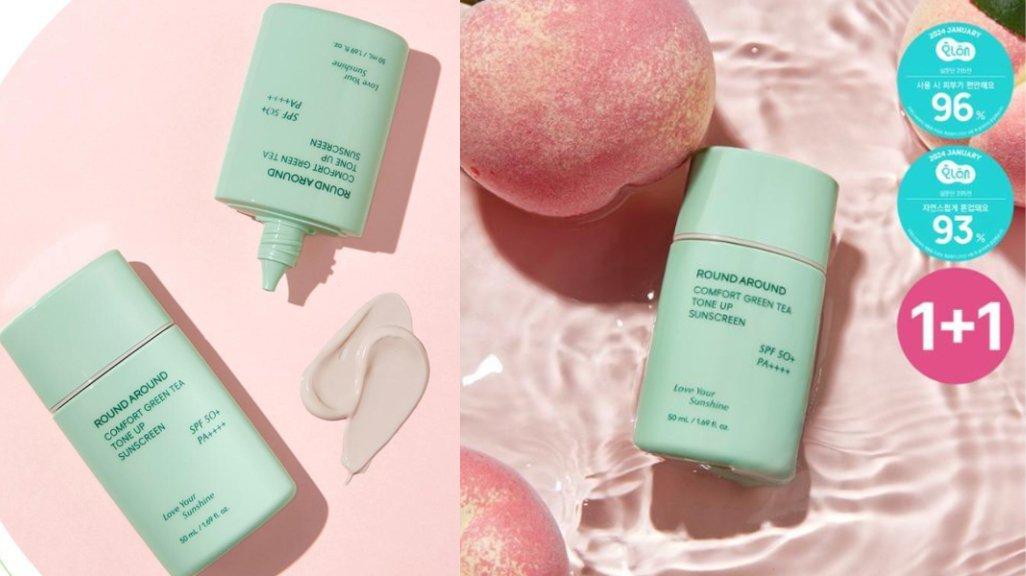 Round A Round Comfort Green Tea Tone Up Sunscreen 