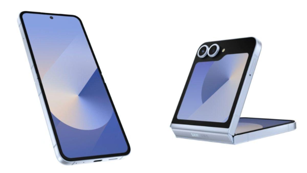 Ilustrasi layar SAMSUNG Galaxy Z Flip6 dalam keadaan terbuka dan terlipat