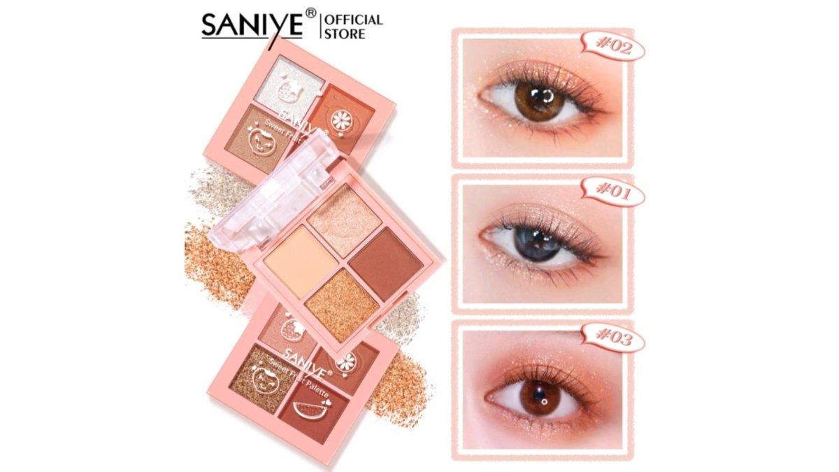 SANIYE Glitter Eyeshadow Palette Blush Highlighter Mini