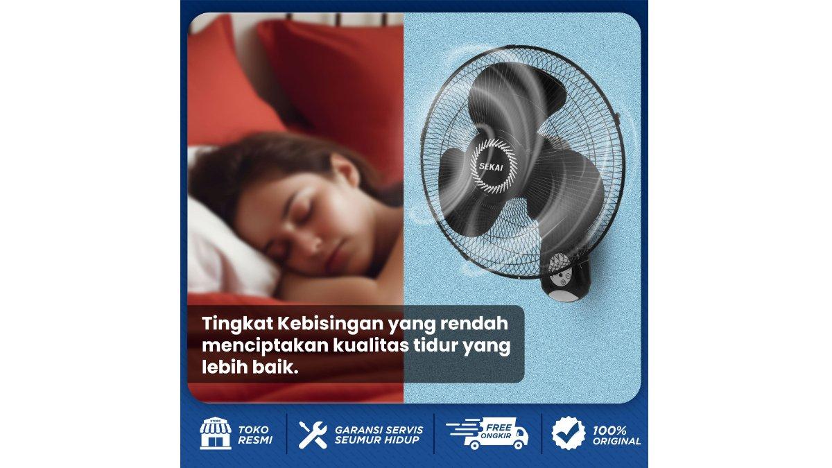 SEKAI Kipas Angin Dinding Remote WFN 1628 bekerja tanpa bising.