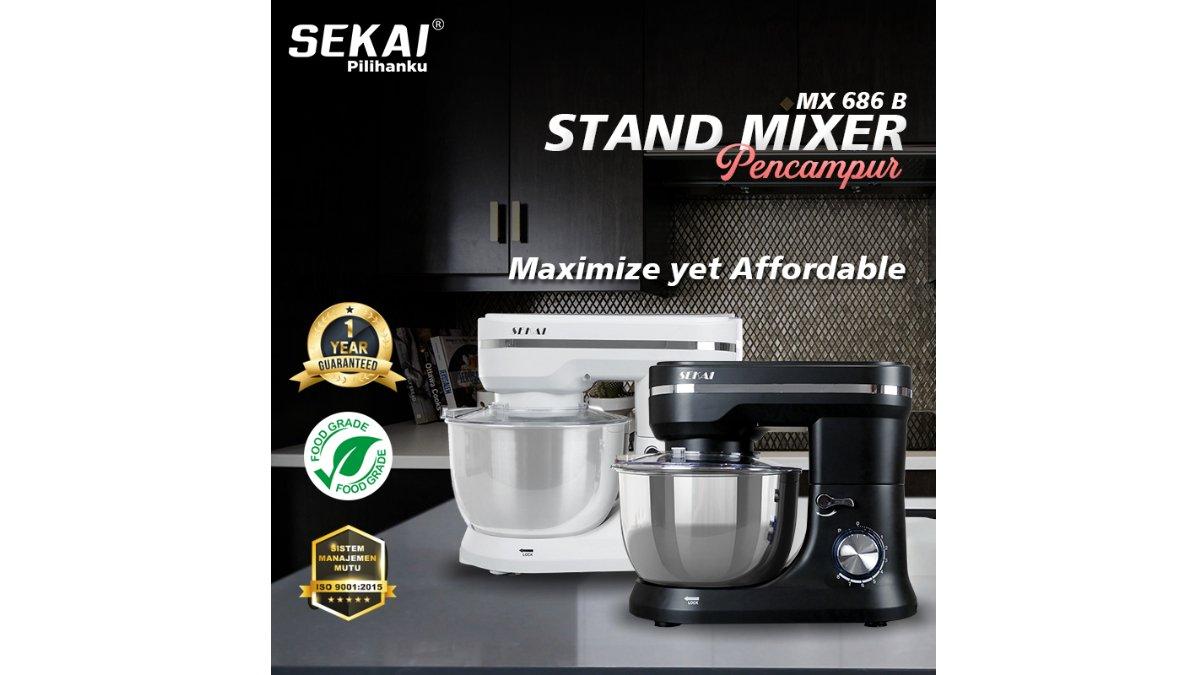 SEKAI Stand Mixer Low Watt / Alat Pengaduk Adonan Mixer 4.5L / MX 686 B