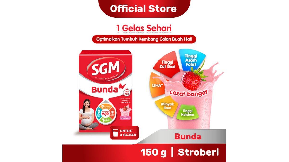 SGM Bunda Pro-GressMaxx Tinggi Zat Besi Stroberi Susu Bubuk 150 gr