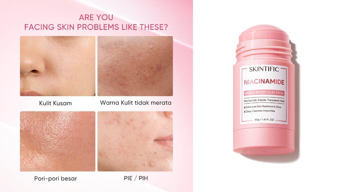 SKINTIFIC Niacinamide Bright Boost Clay Stick 