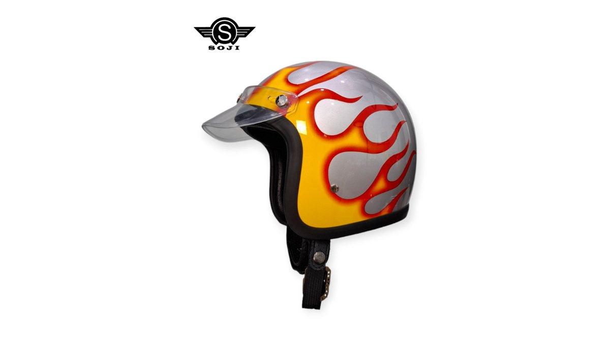 SOJI Helm Slim Head 500tx Motif Api Pet Transparan