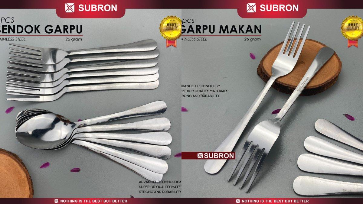 SUBRON 6pcs/pack Sendok Garpu Makan Stainless 26 gram 