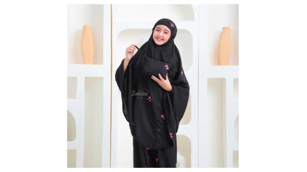 Sakata - Mukena Anak 2in1 Katun Travel Bordir Coquette Series Usia 6-11 Tahun