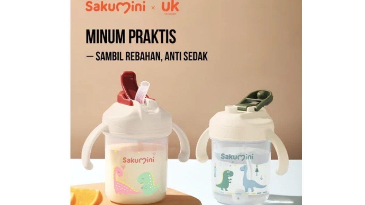 Sakumini 3in1 Gelas Minum Sedotan Anak Training Straw Sippy Cup