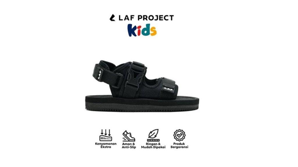 Sandal Gunung Sendal Anak Laki laki Perempuan Original Imaji Hitam LAF Project