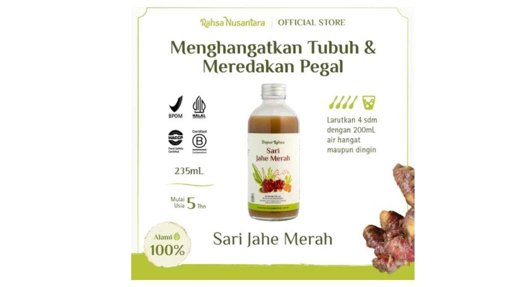 Sari Jahe Merah 235mL | BPOM by Rahsa Nusantara - Jamu Sirup Herbal Tradisional