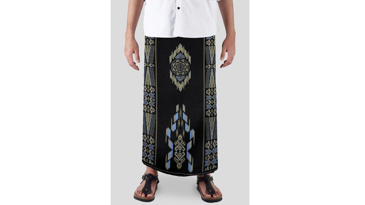 Sarung Mangga Gold Kembang DGW Hitam Cokelat GKDGW44