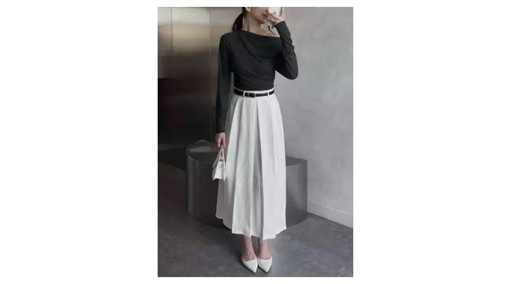 Savva Skrit | Rok Panjang Wanita | Rok Kerja Model A Line Maxi