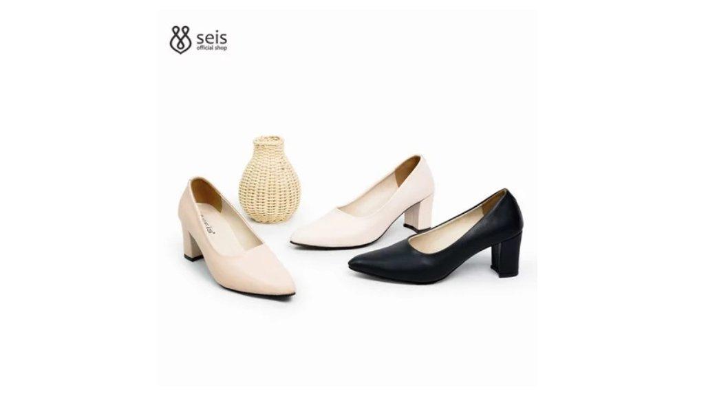 Seis Vomo Pantopel Wanita | Sepatu Heels Wanita Hak 7 Cm