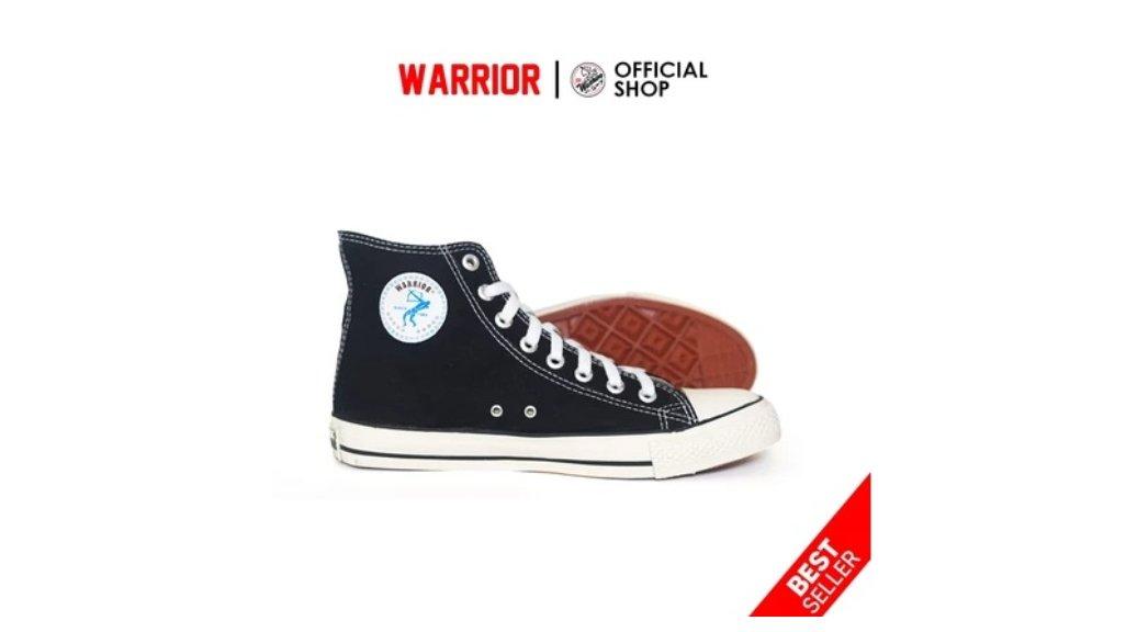 Sepatu Sekolah Anak Warrior Hitam Putih 31-44
