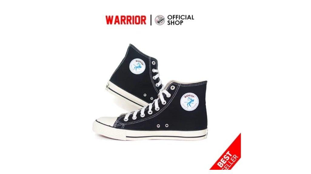 Sepatu Sekolah Anak Warrior Hitam Putih 31-44