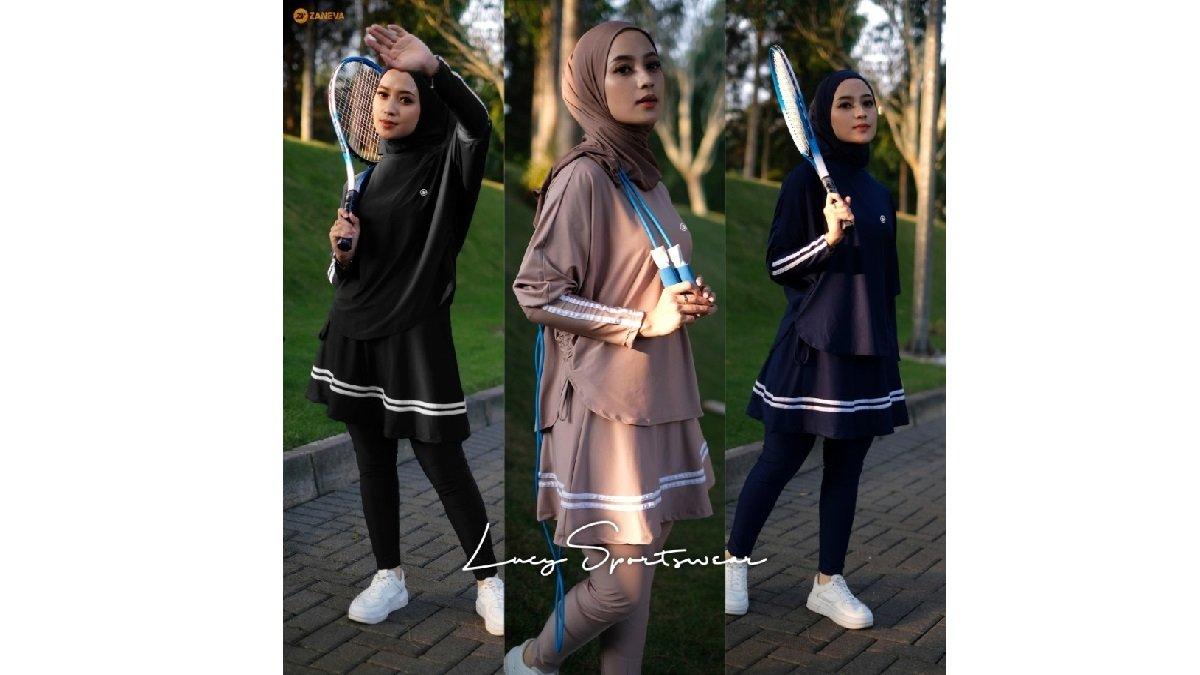 Set Lucy Sport Series by Zaneva Praktis dan Nyaman - Rekomendasi Baju Olahraga Wanita Muslimah.
