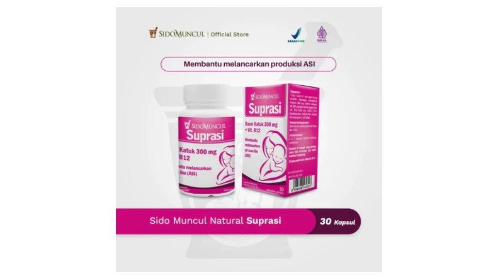 Sido Muncul Natural Herbal Suprasi 30 Kapsul - Daun Katuk Air Susu Ibu ASI