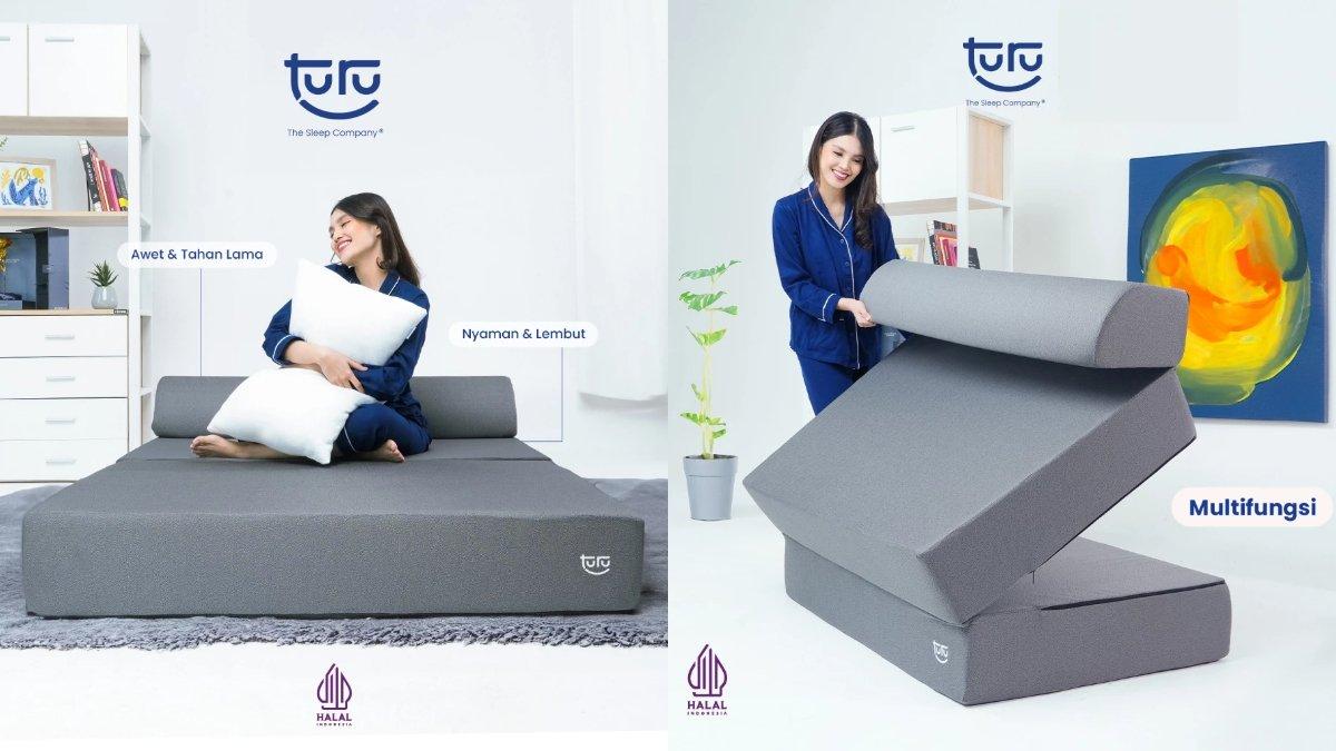 Sofa Bed 2in1 Uk. 120x180 TURU Minimalis Grey