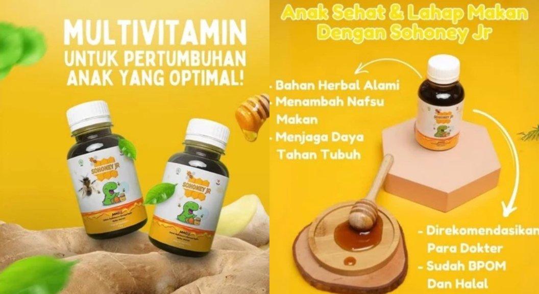 Sohoney Jr 175gr Madu Untuk Penambah Napsu Makan & Berat Badan Anak Original
