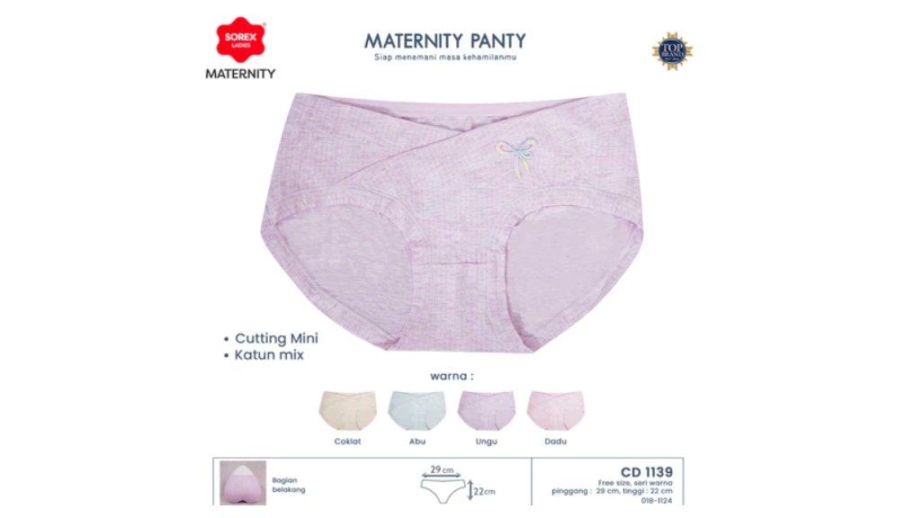 Sorex Cd Hamil Wanita Mini Katun Salur Maternity Panty CD 1139 Freesize
