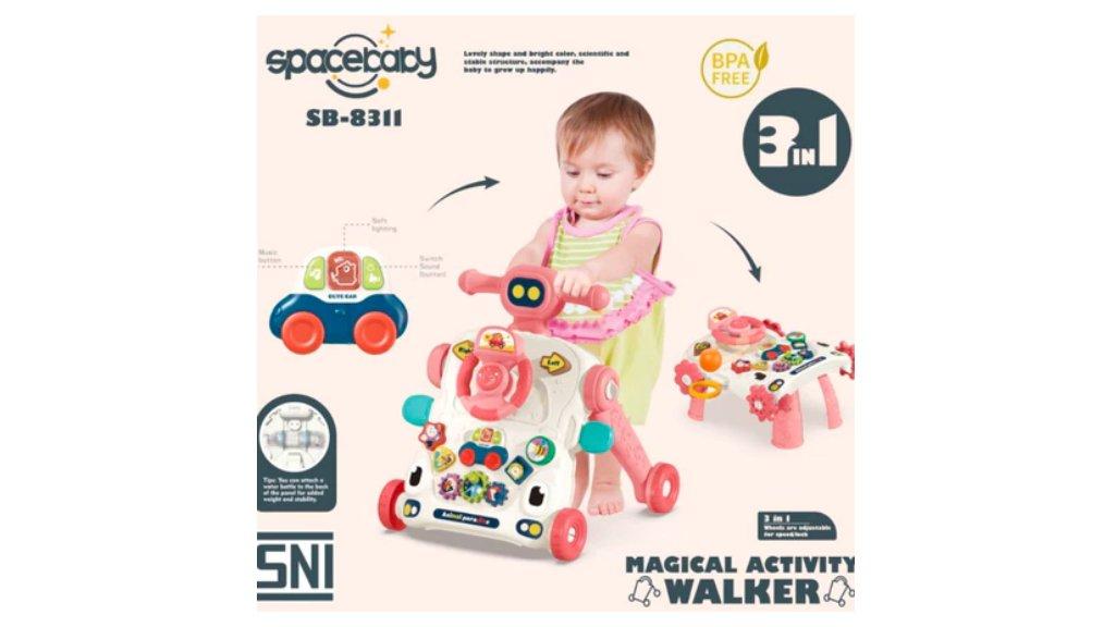 Spacebaby My Circus Push Walker 3in1