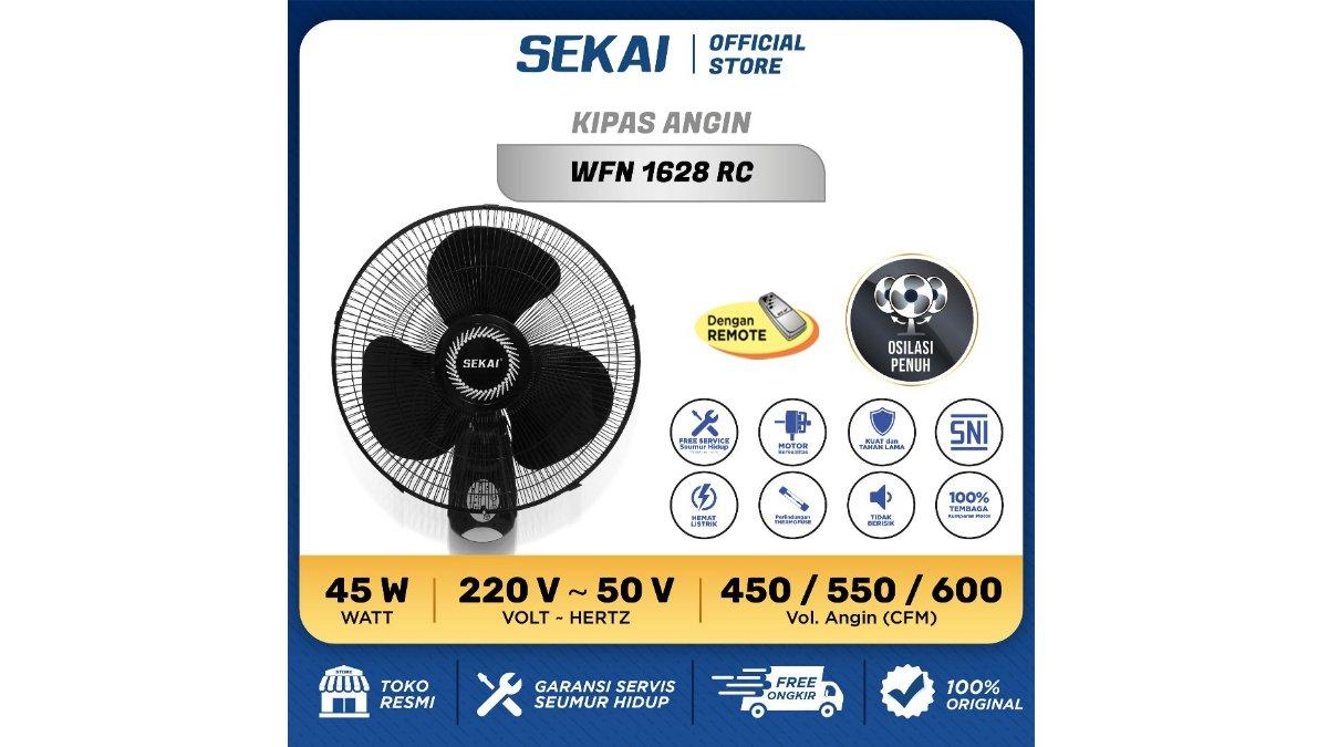 SEKAI Kipas Angin Dinding Remote WFN 1628