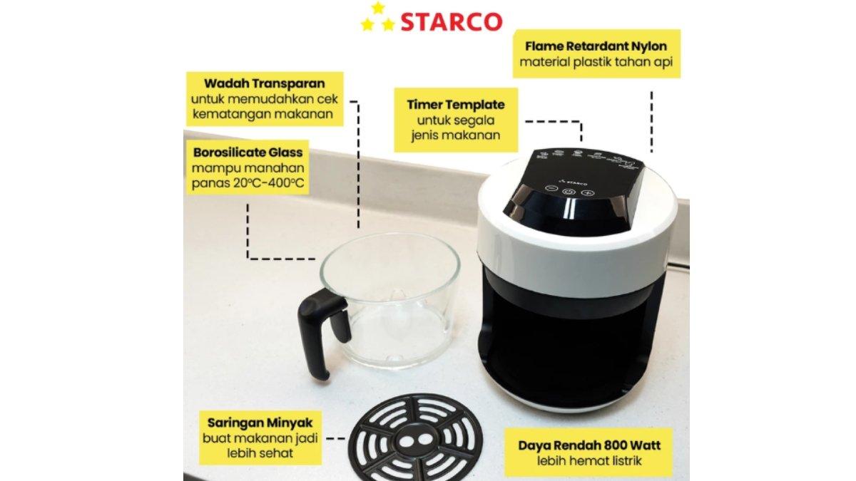 Starco 2.5 L Digital Air Fryer dengan material berkualitas.