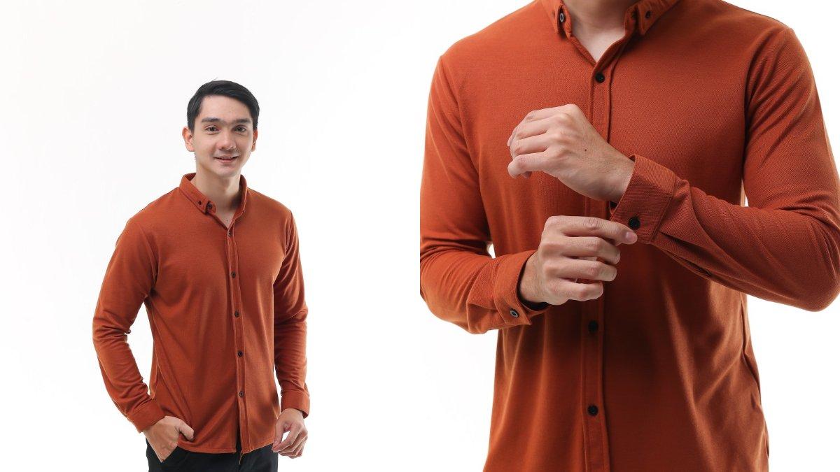 Stylelaki LAPIQUE Kemeja Coral Pria Formal Lengan Panjang Slim Fit.