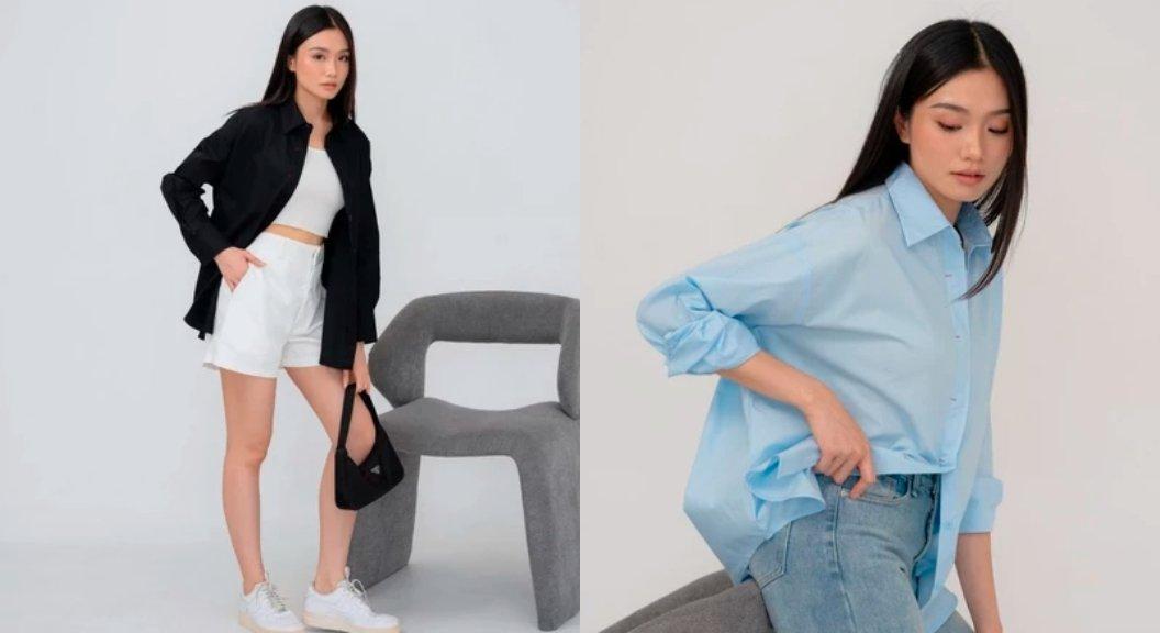 Sugi Label - BARUNA SHIRT Kemeja Oversize Kasual Wanita