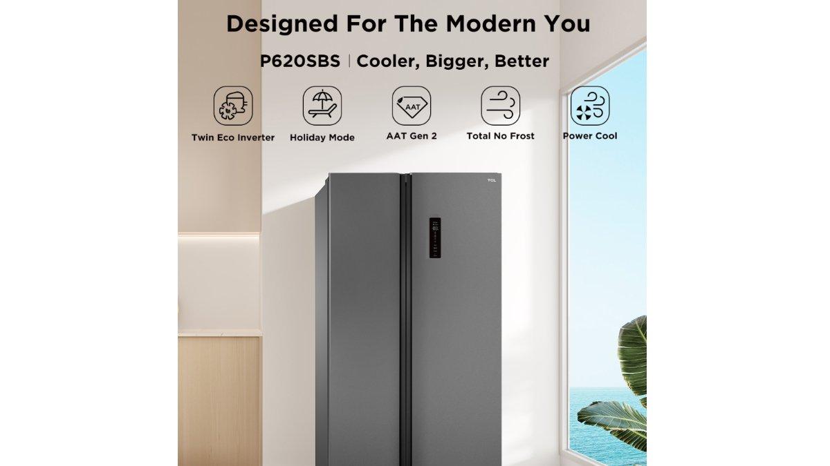 TCL Kulkas 2 Pintu Side by Side - Kapasitas 505L - P620SBS