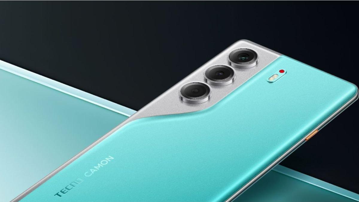 Ilustrasi desain bodi belakang dan peletakan kamera TECNO CAMON 40 Pro 5G