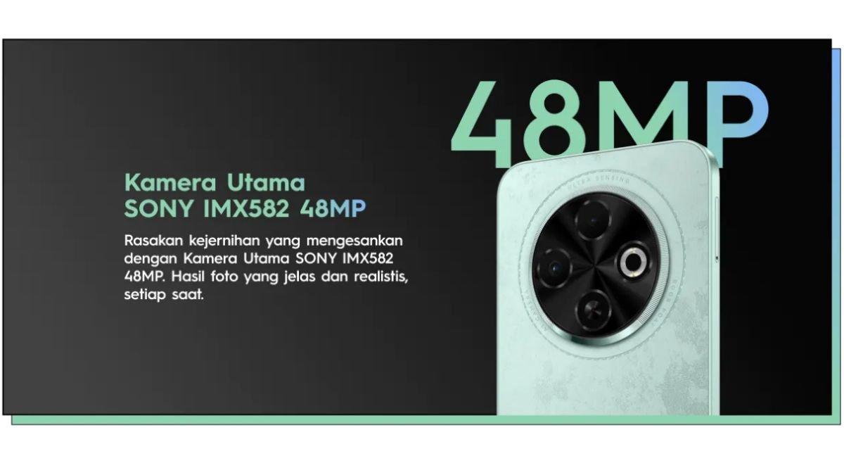 TECNO SPARK 30C yang hadir di pasar Indonesia menggunakan sensor kamera 48 MP