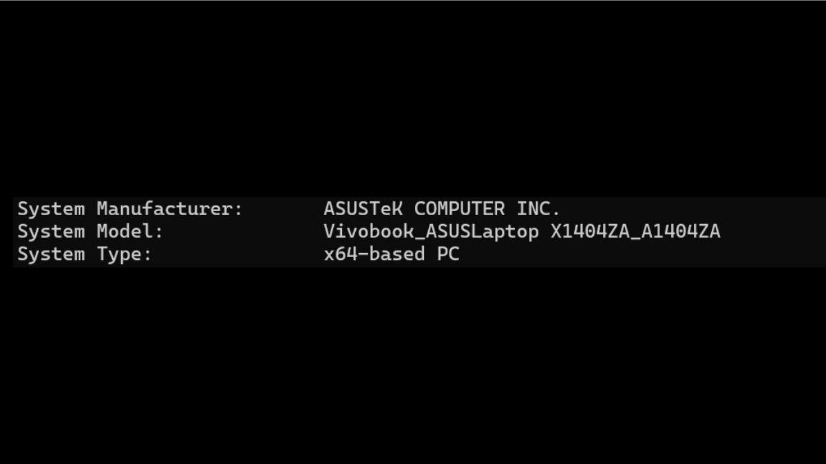 Tampilan laptop 64-bit ketika dicek lewat jendela CMD dengan perintah systeminfo