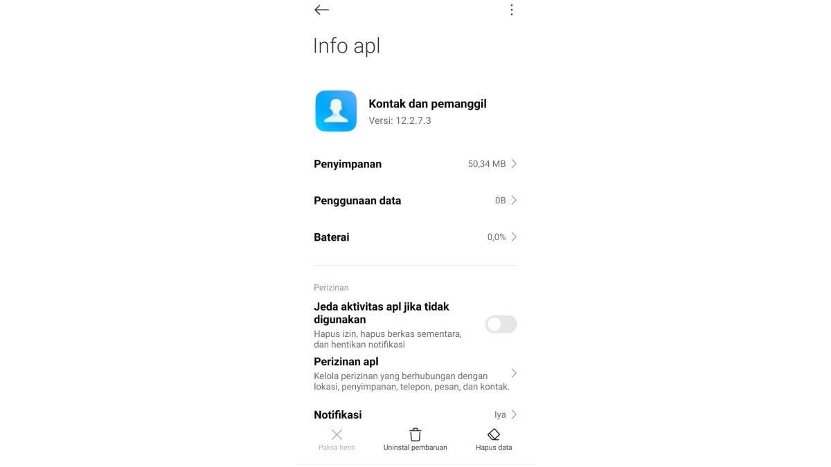 Ilustrasi aplikasi Telepon dan Kontak di HP Xiaomi