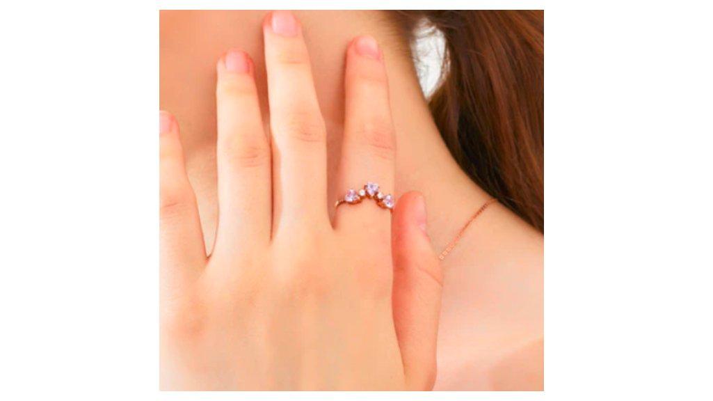 The Palace Jewelry - ILY GOLD Heart Link - Heart Trio Ring / Cincin