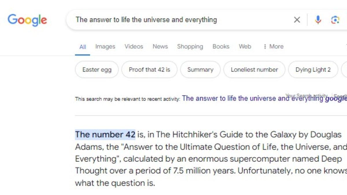 The answer to life the universe and everything