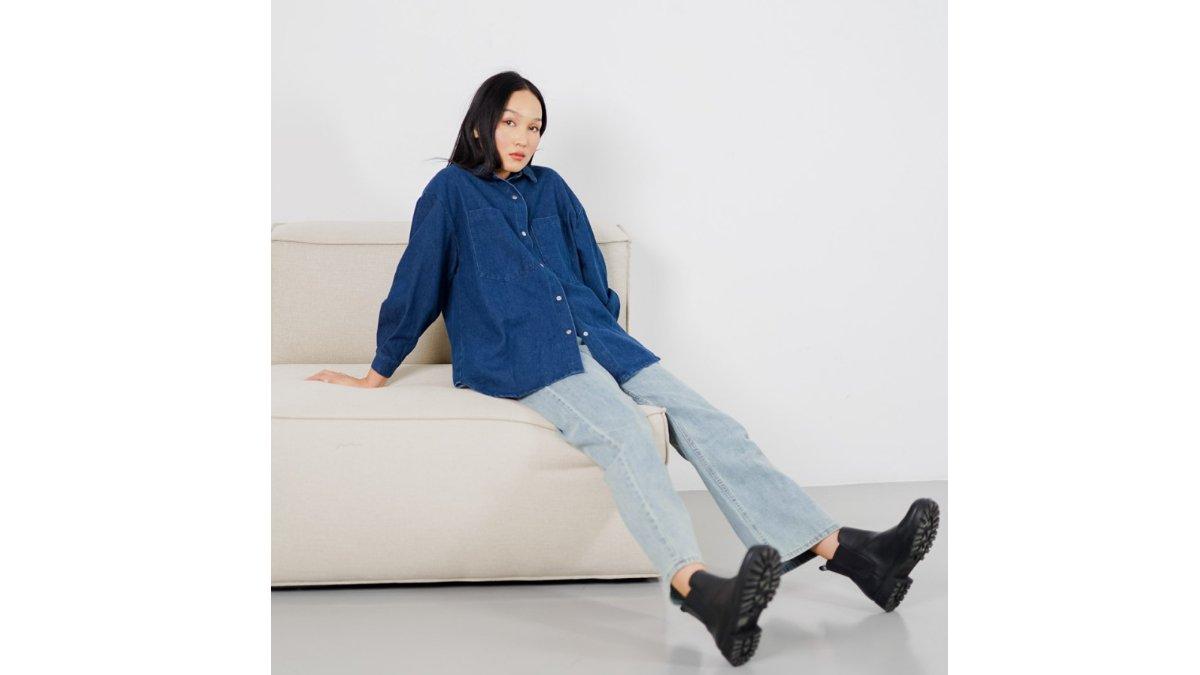 This Is April Atasan Kemeja Wanita Kekinian Lengan Panjang Okinawa Top