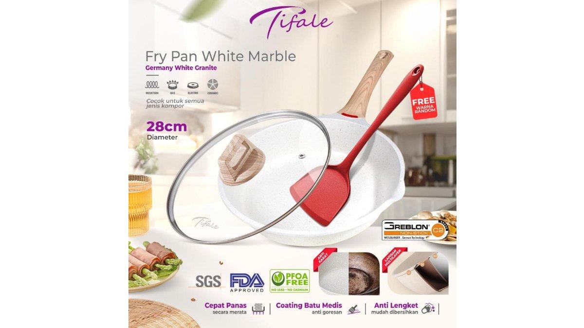 Tifale Frypan 28 CM White Granit Fry Pan