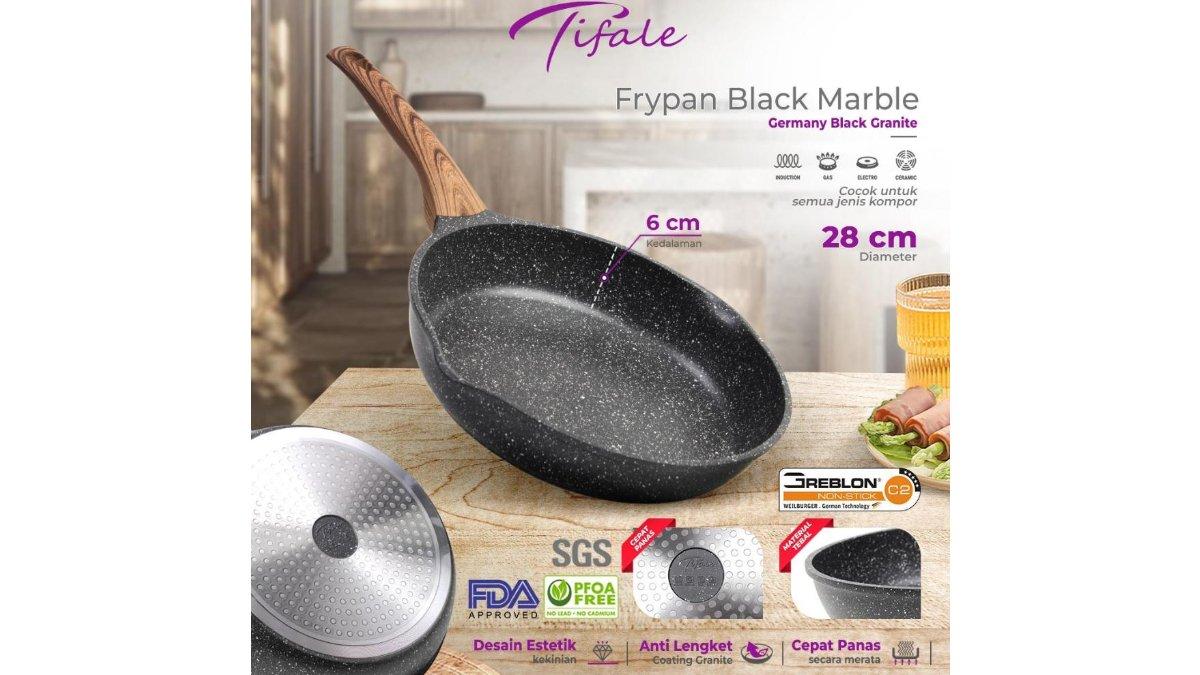 Tifale Frypan Grillpan 28CM Black Granite Granit.