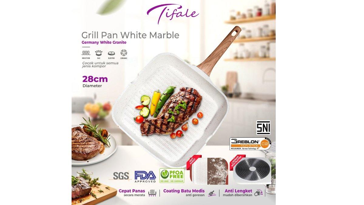 Tifale Grillpan 28 CM White Granit