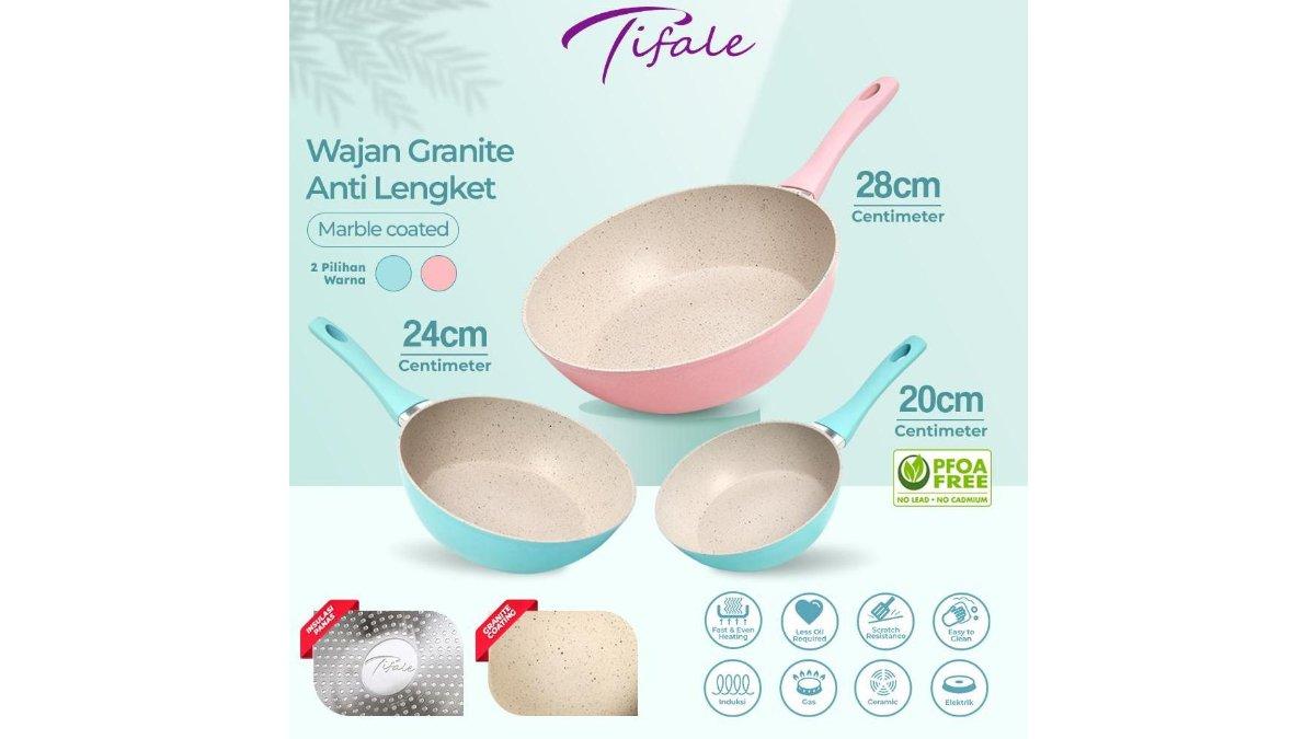 Tifale Pastel Granite Coated Series Fry Pan