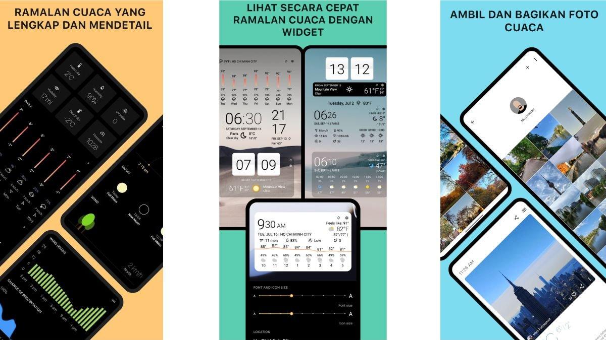 Ilustrasi tampilan aplikasi Today Weather