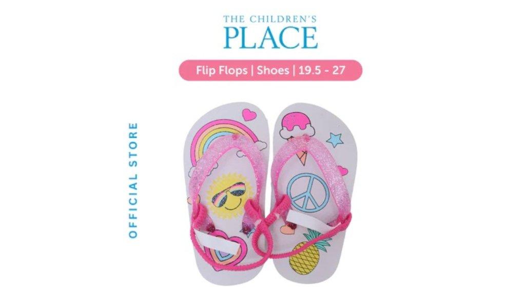 Toddler Girls Doodle Flip Flops - Sandal Bayi Perempuan (Putih)