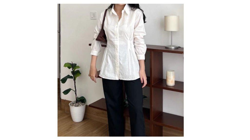 Top Longsleeve Atasan Wanita Katun Poplin