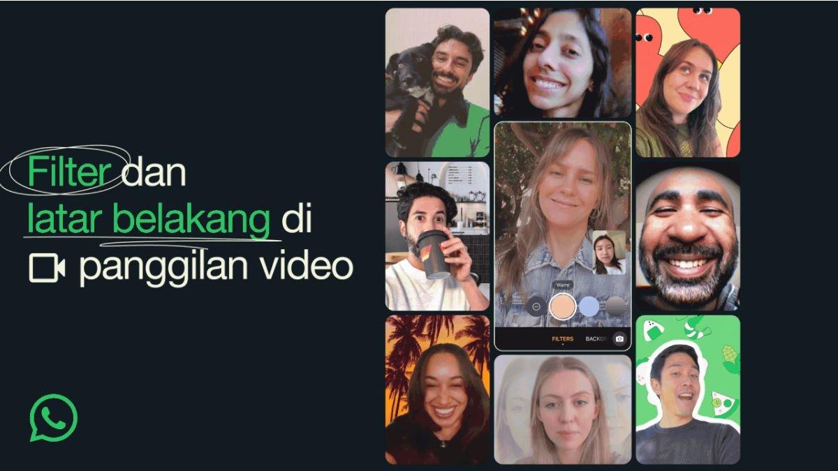 Ilustrasi filter dan background video call di WhatsApp