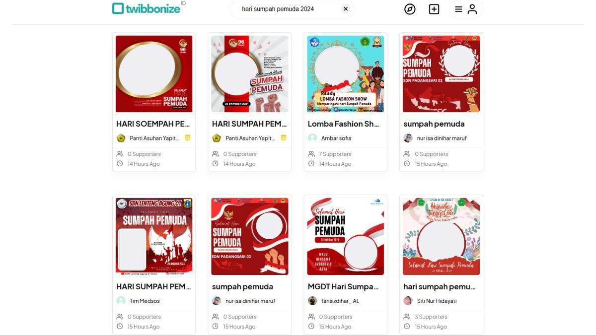 Kumpulan twibbon hari Sumpah Pemuda 2024 di Twibbonize