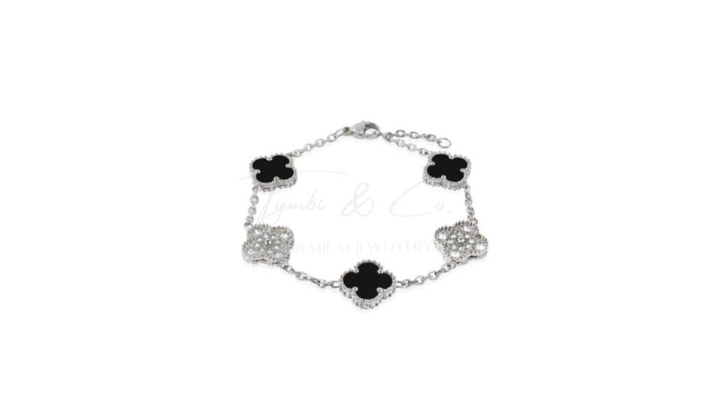 Tymbi&Co - Saskia Bracelet 13mm | Gelang Clover Anti karat 2 Side | Gelang Titanium