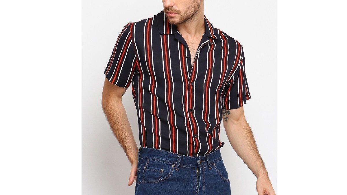VENGOZ Kemeja Stripe Pria - Arvel Casual Shirt