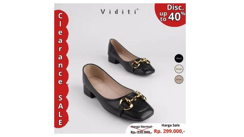 Viditi Gina Block Heels 3 Cm | Shoes | Sepatu Import Wanita | Kuliah | Kantor